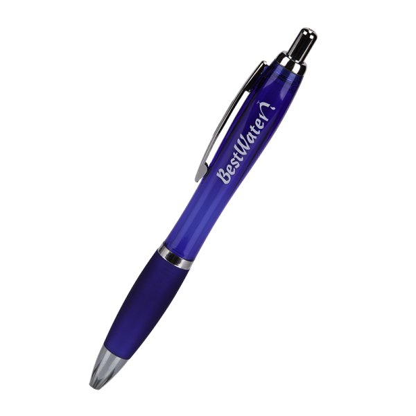 Kugelschreiber blau/silber mit weißem BestWater-Logo